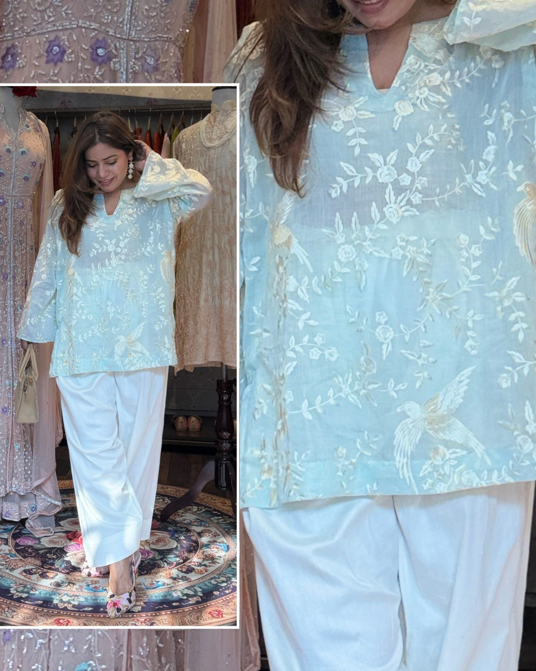 Parsi Gara embroidery Farsi Salwar Set