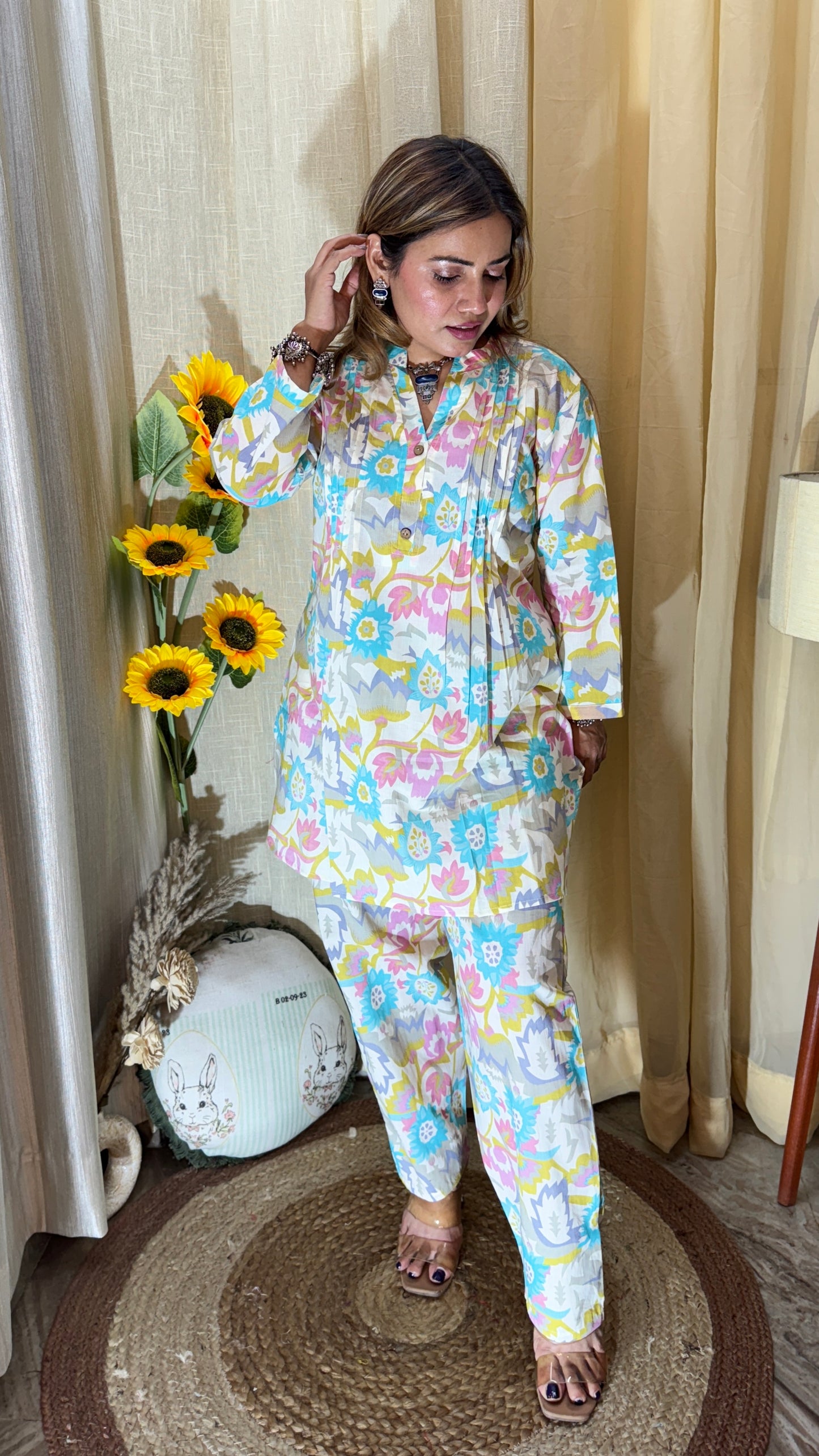 Pastel Bloom Cotton Co-ord Set