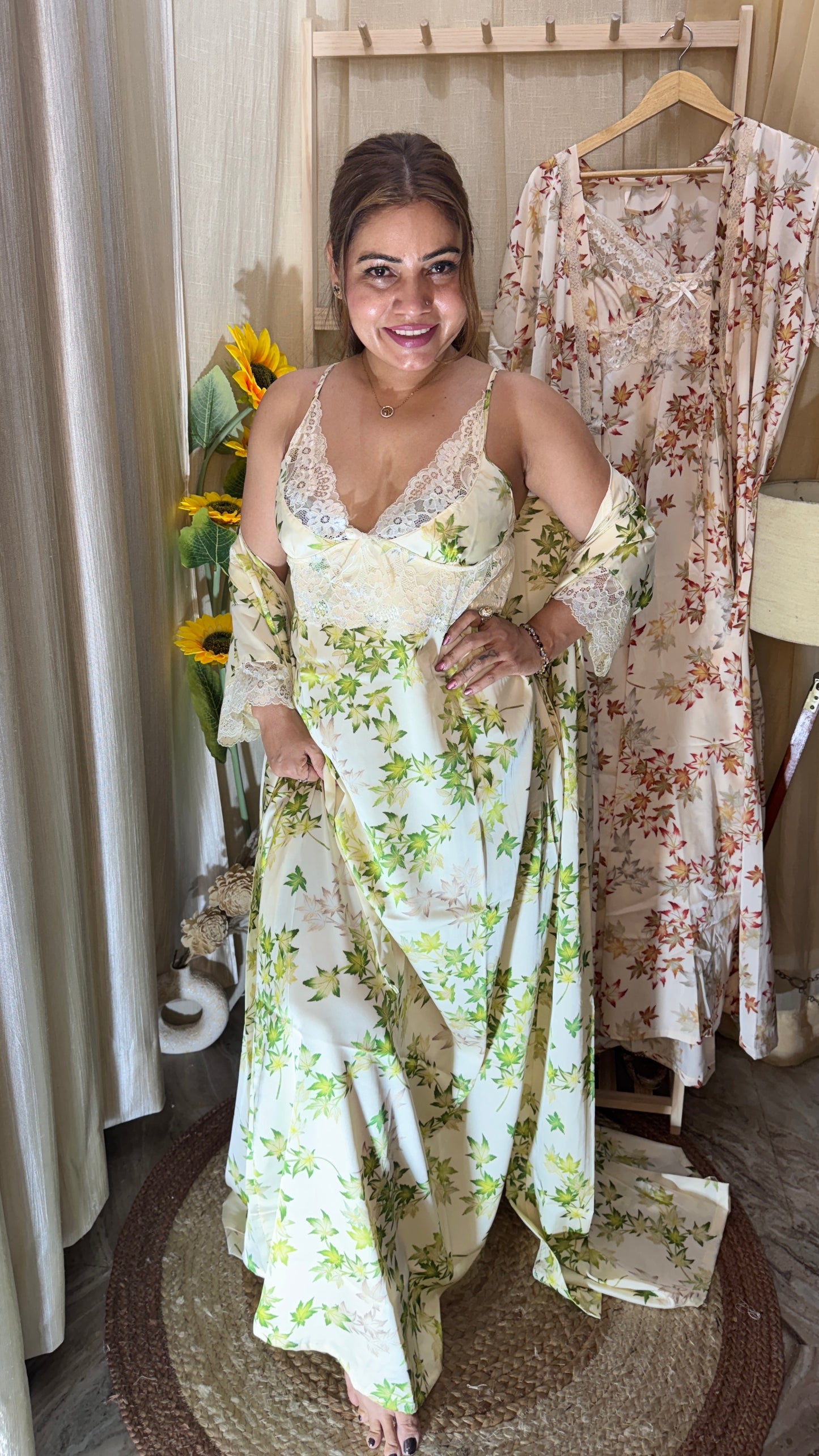 2pc printed nighty gown set