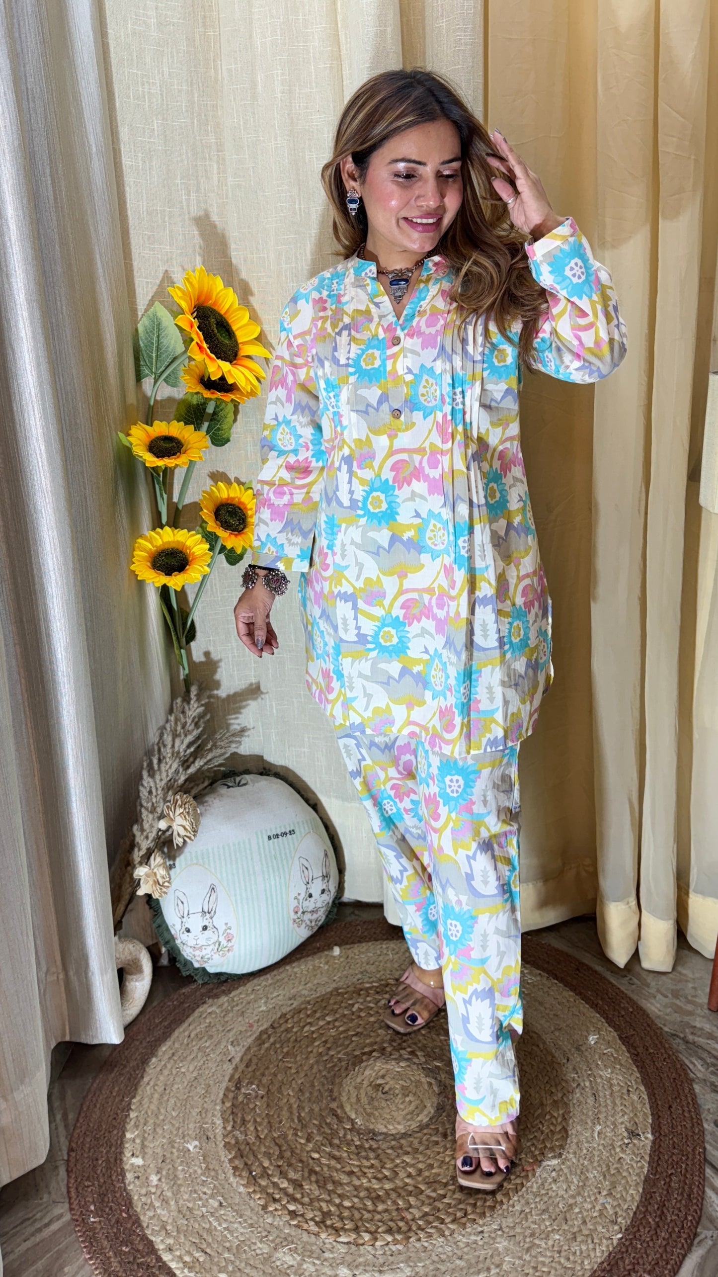 Pastel Bloom Cotton Co-ord Set