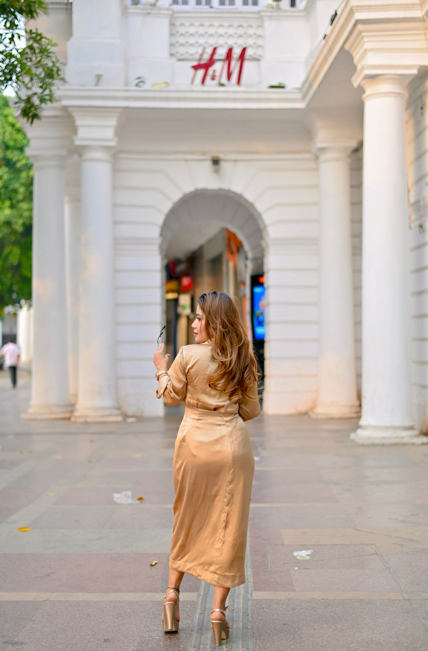 Satin wrap around skirt With shirt