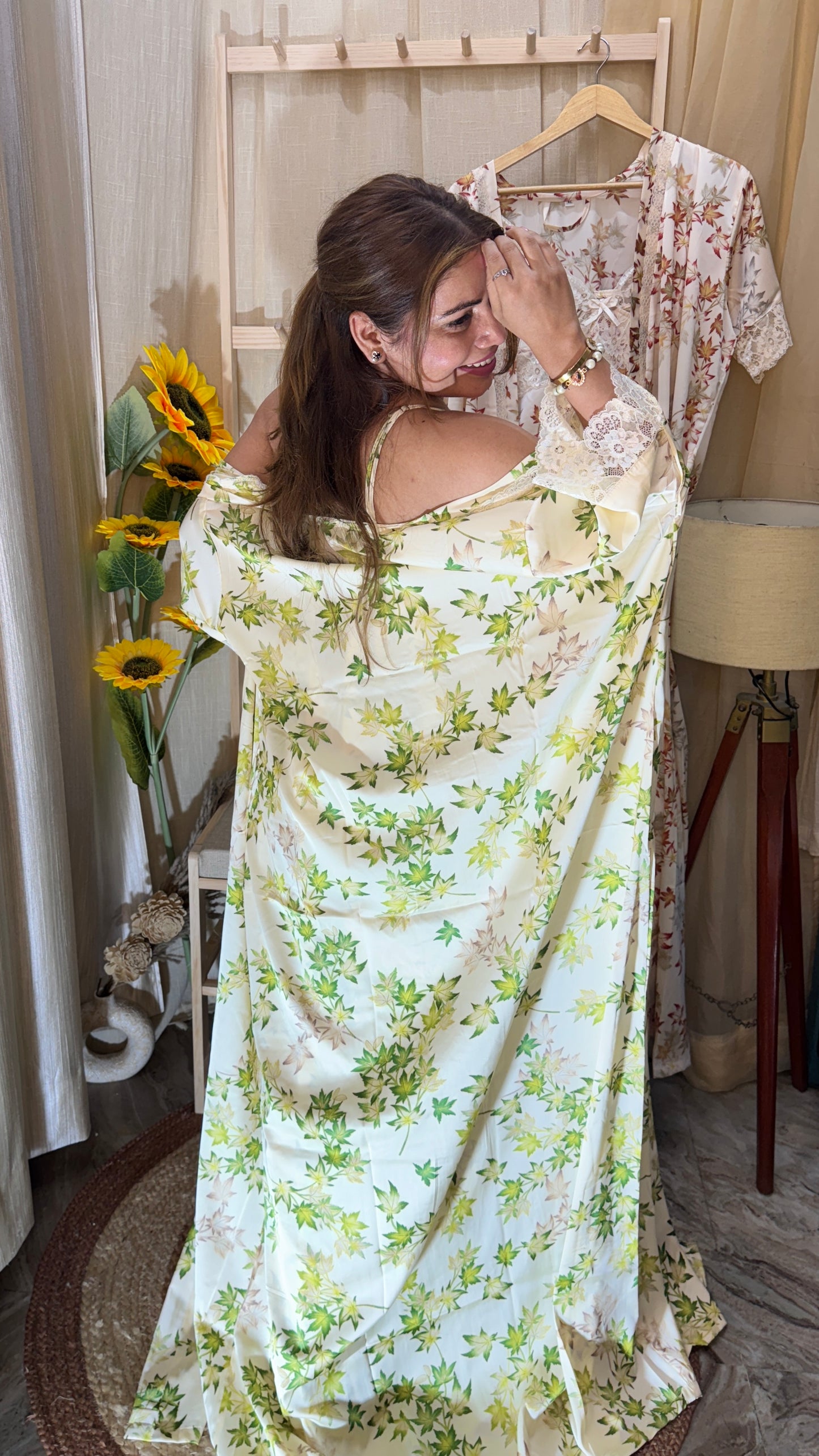 2pc printed nighty gown set