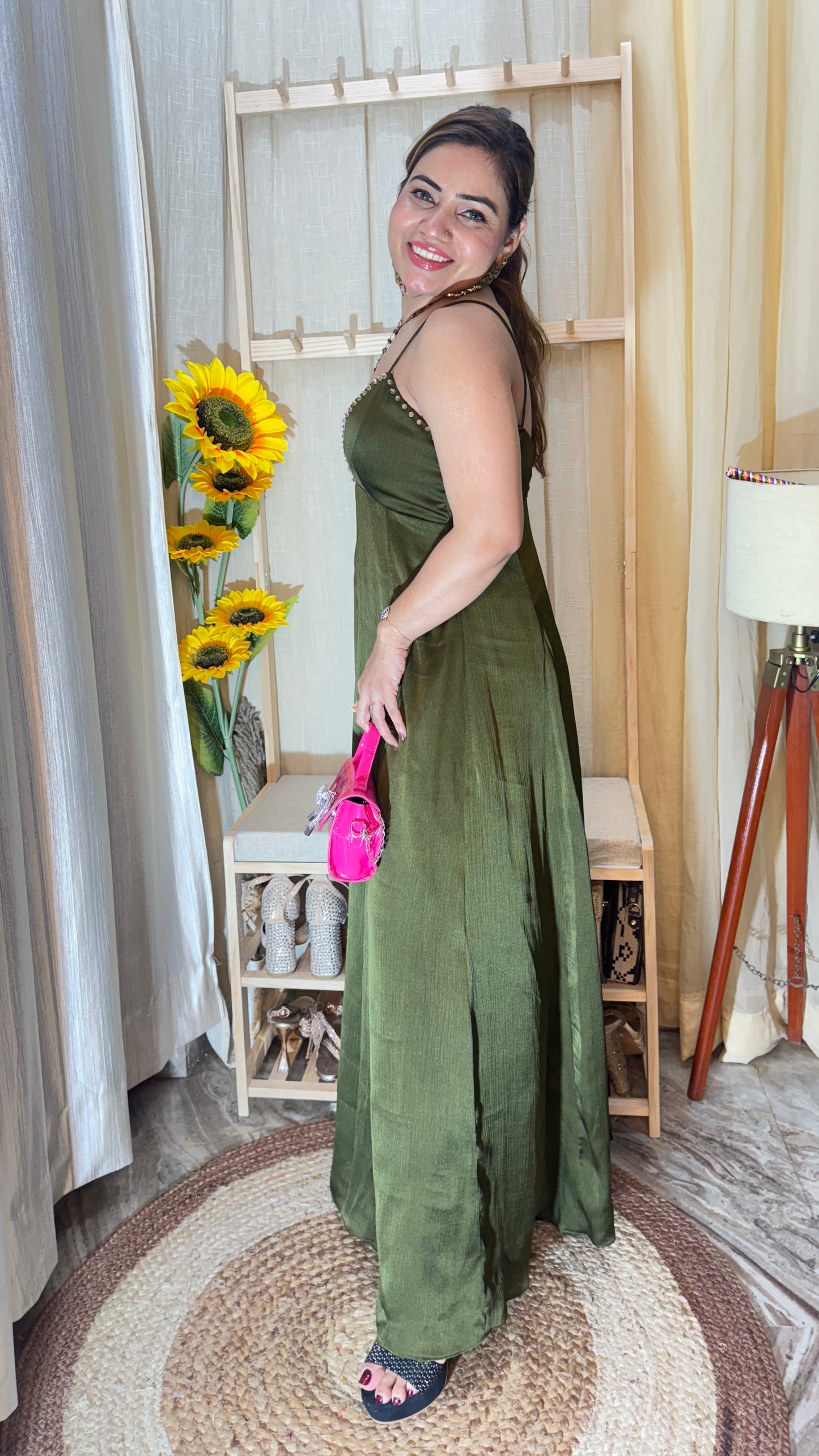 Elegant Satin One-Piece Maxi Dress