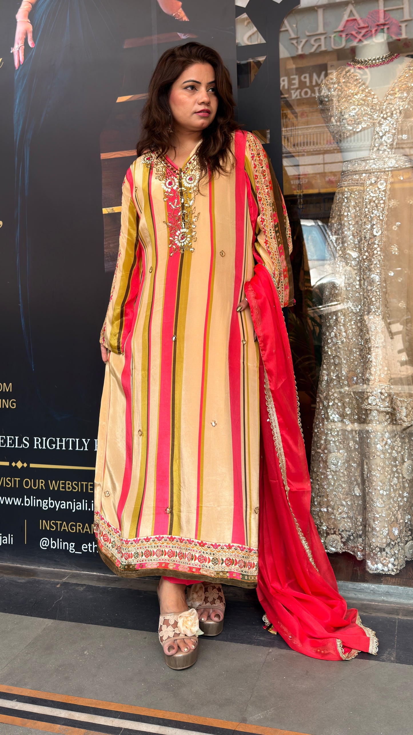Pure Crepe Pakistani-Style Festive Suit Set