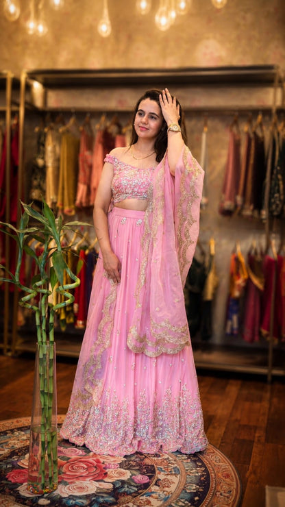 Embroidered Lehenga Set with Dupatta