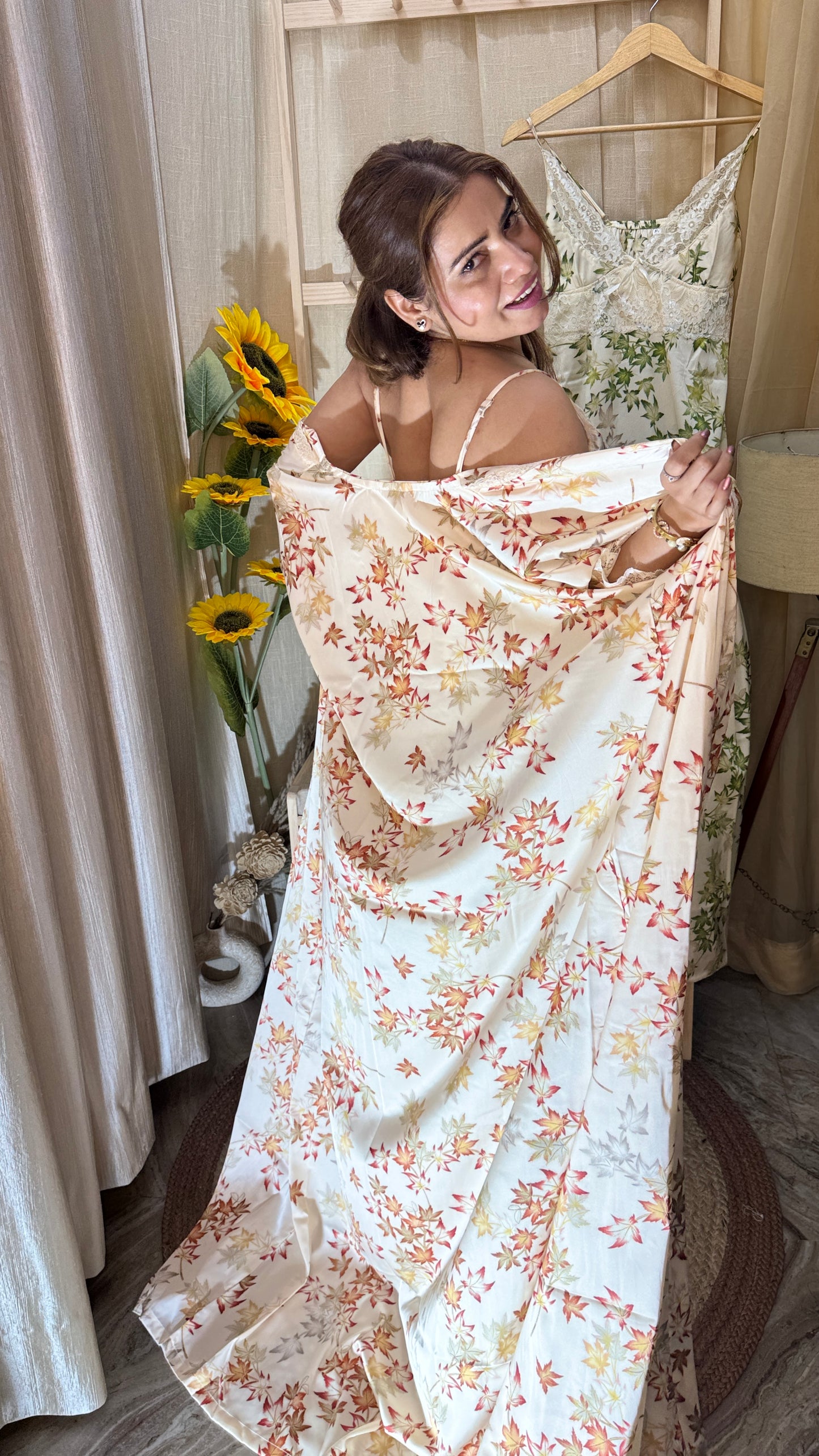 2pc printed nighty gown set