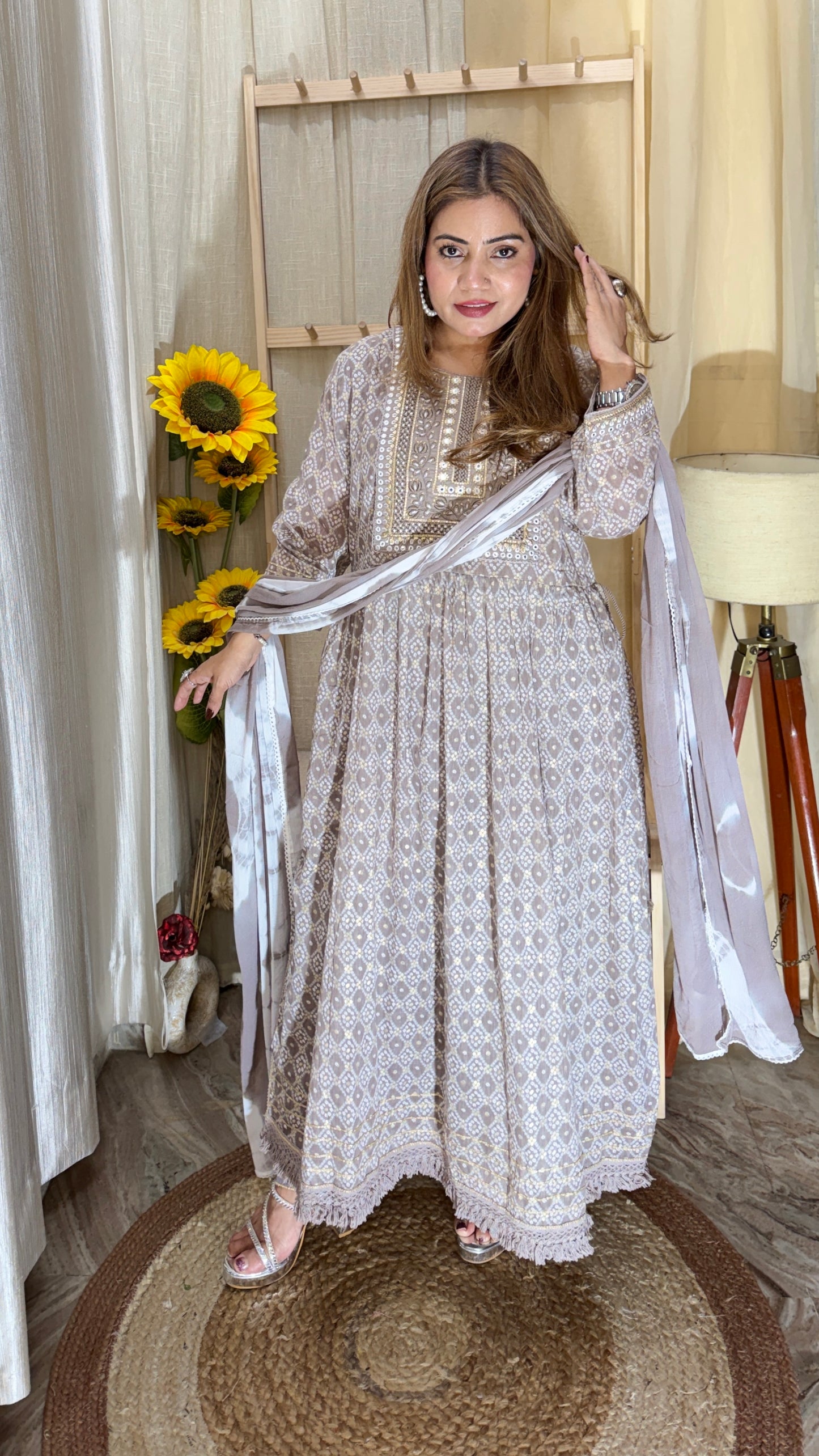 Embroidered Anarkali Kurta Set with Dupatta | Festive Ethnic Wear for Women