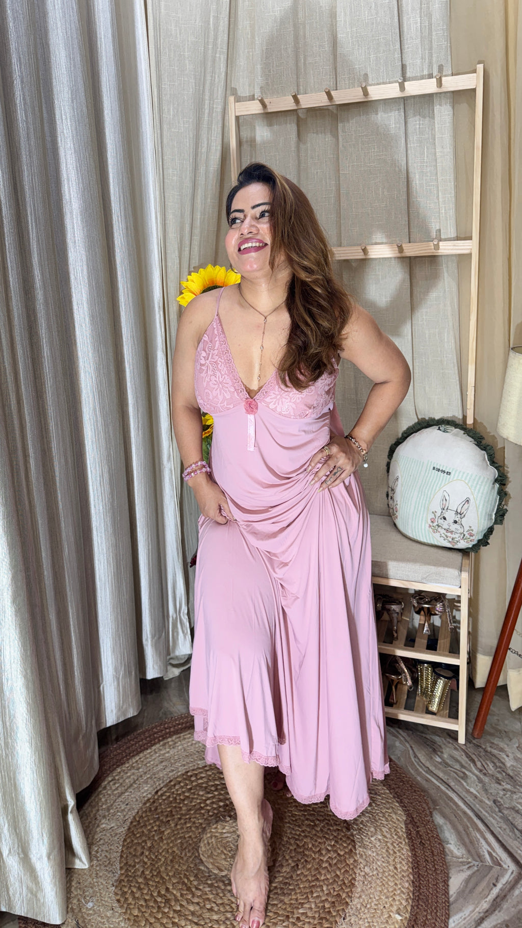 Long Nighty – Baby Pink Comfort Wear