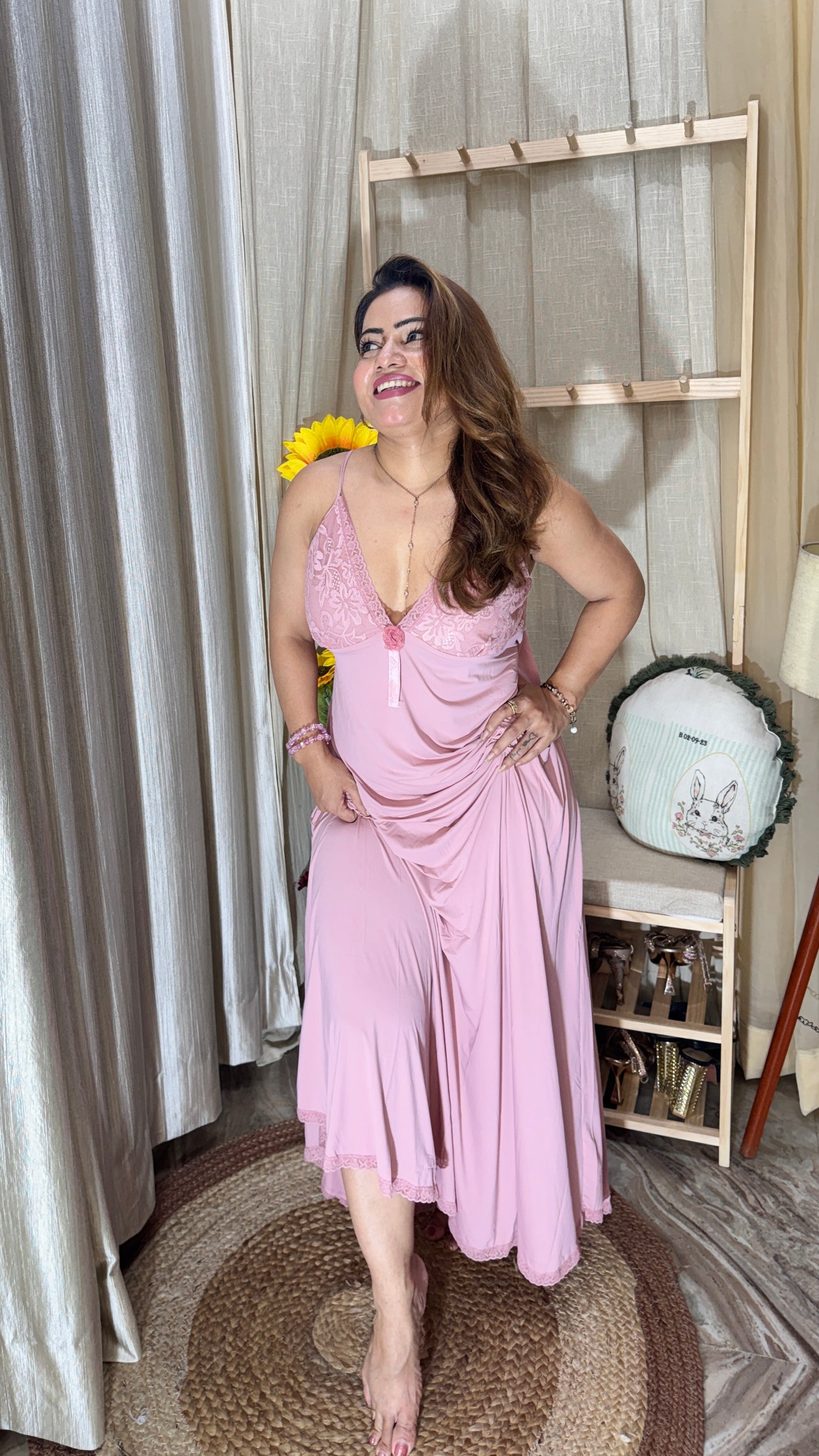 Long Nighty – Baby Pink Comfort Wear