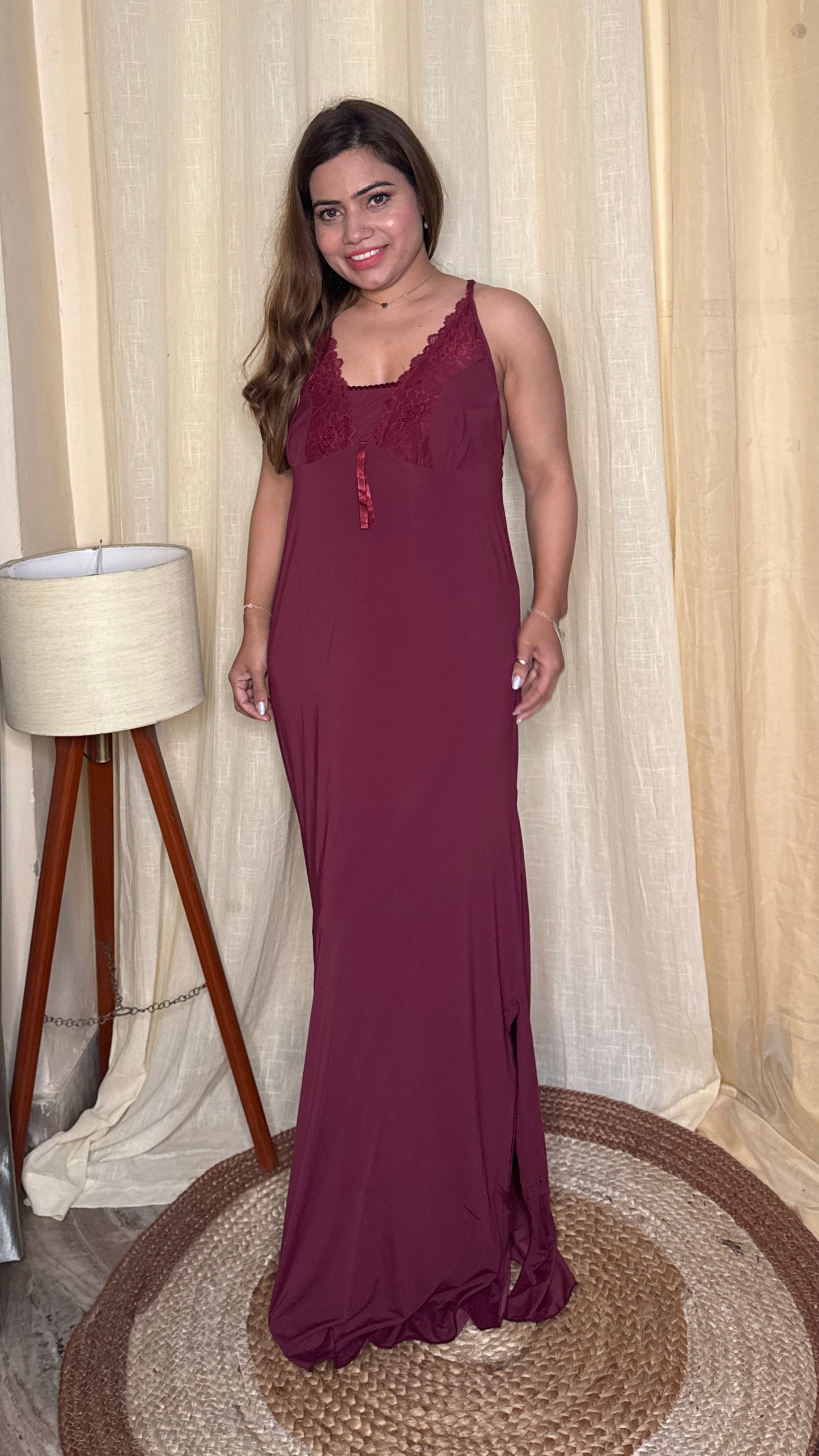2pc Deep maroon nighty