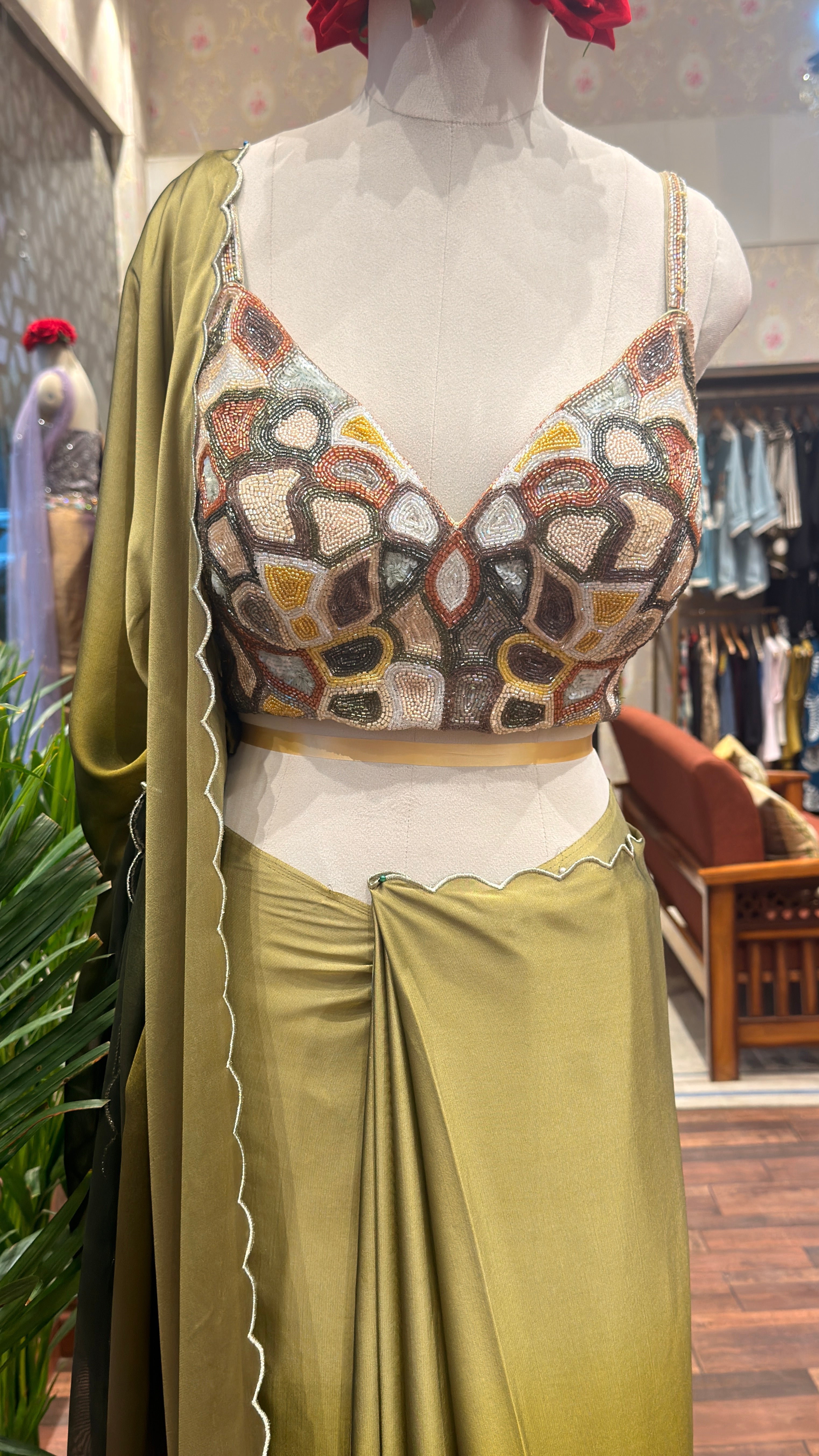 Cutwork Pallu and Embellished Blouse