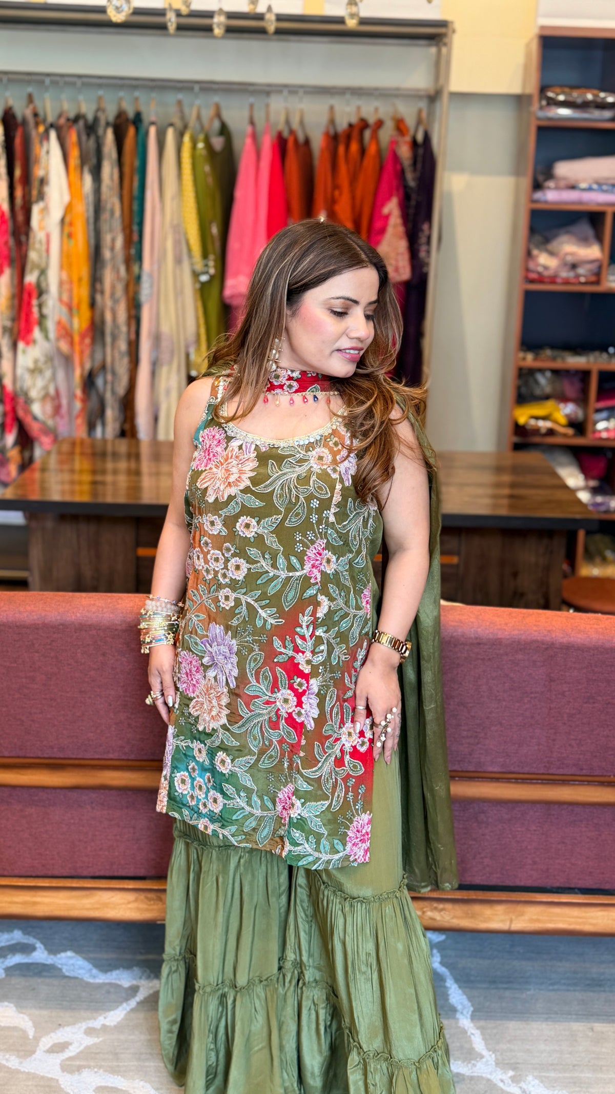 Floral Embroidered Suit Set