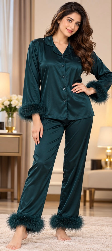 Luxury Wine Satin Pyjama Set