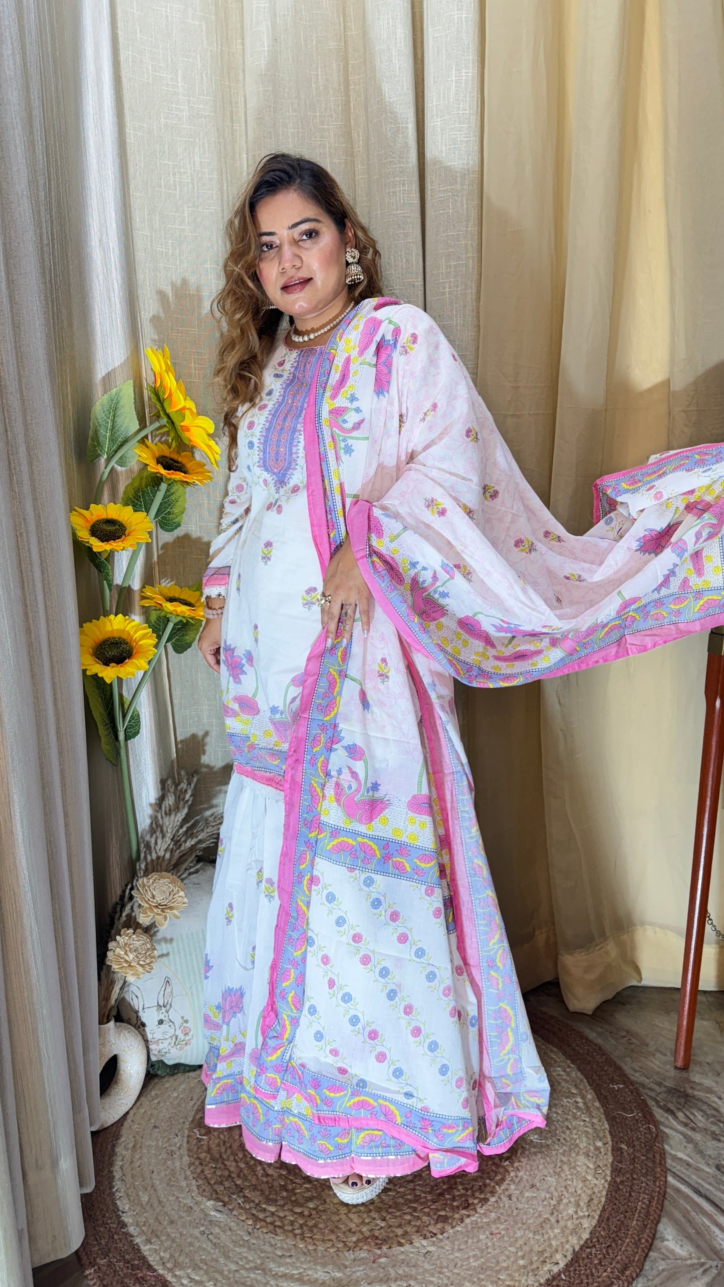 Cotton Sharara suit set