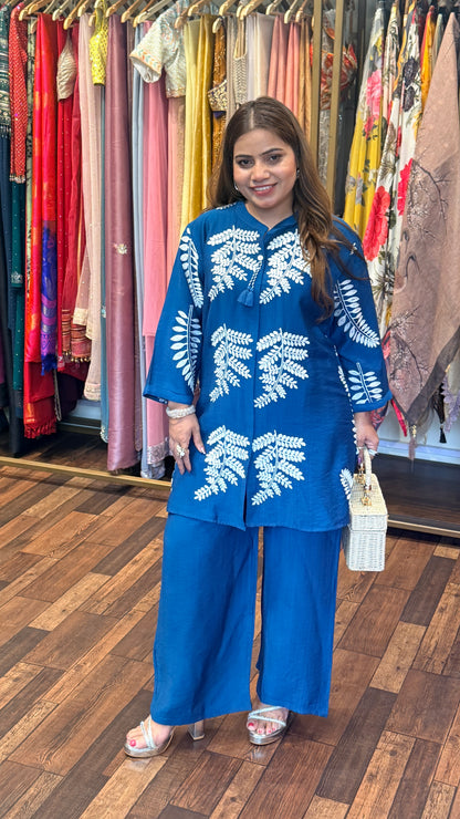 Teal Embroidered Co-Ord Set | Artisan Luxe Edit