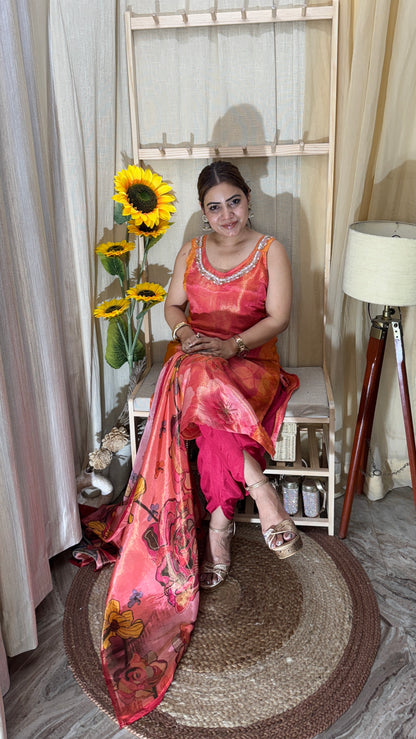 Coral Bloom Floral Printed Suit Set