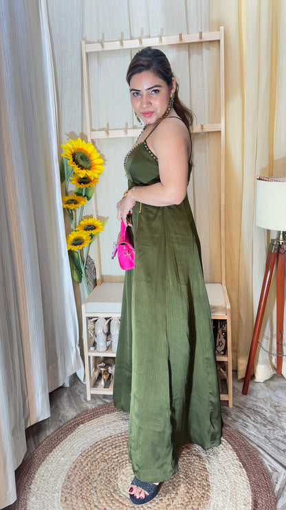 Elegant Satin One-Piece Maxi Dress