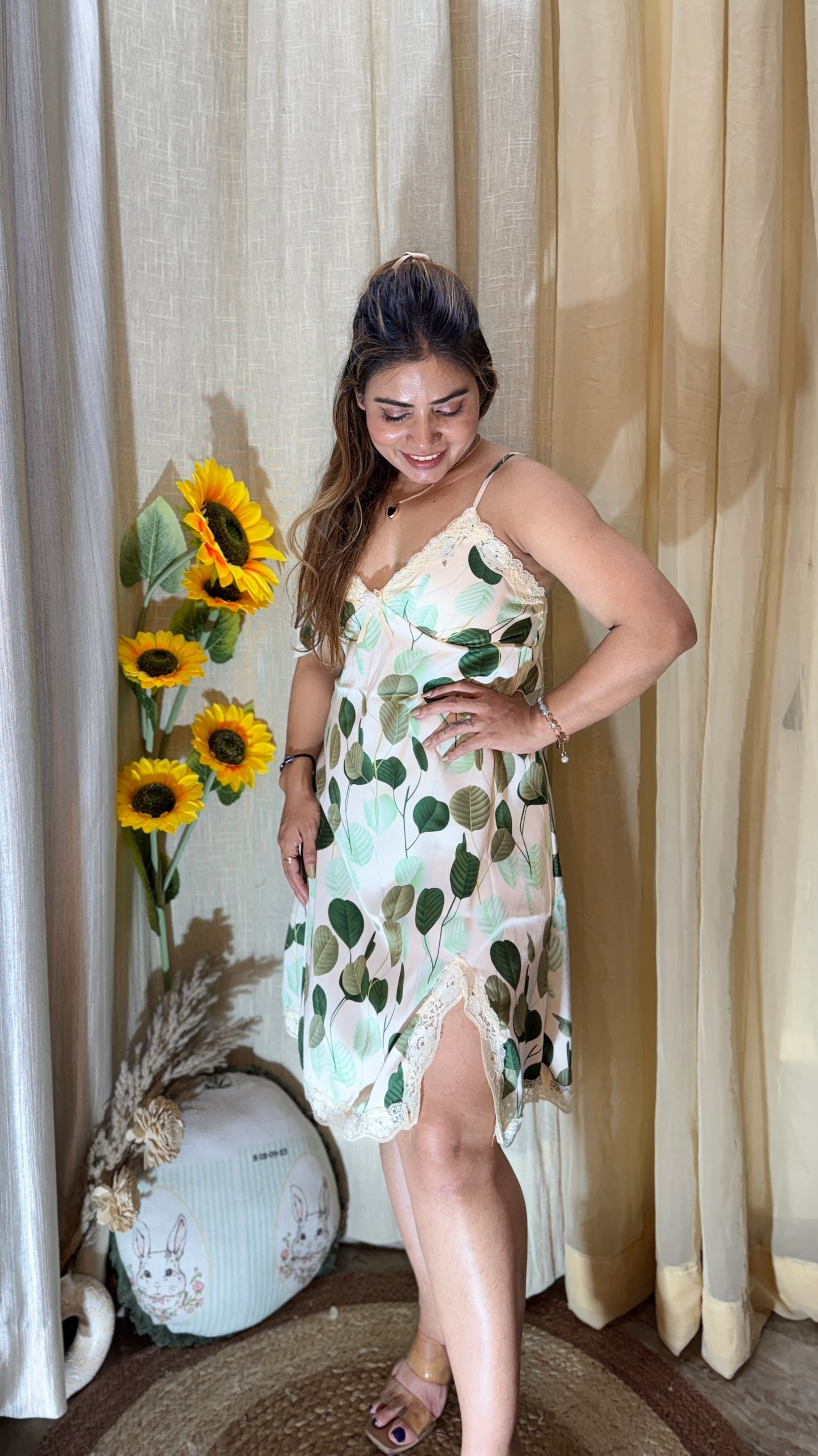 “Whispers of Nature – Satin Night Set”
