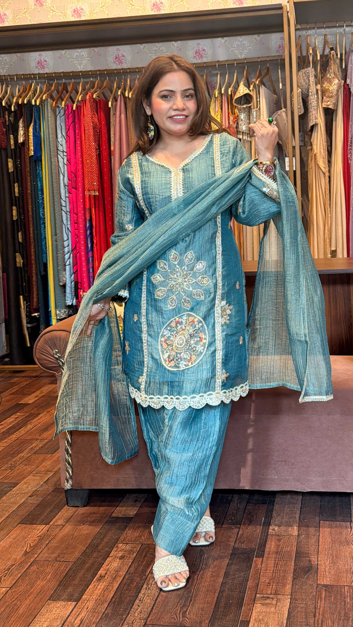 BBA Teal Blue Farsi Salwar Set
