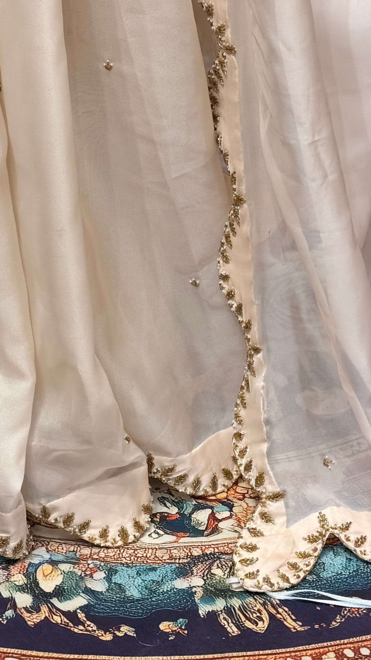 Ivory Elegance Embellished Saree Set