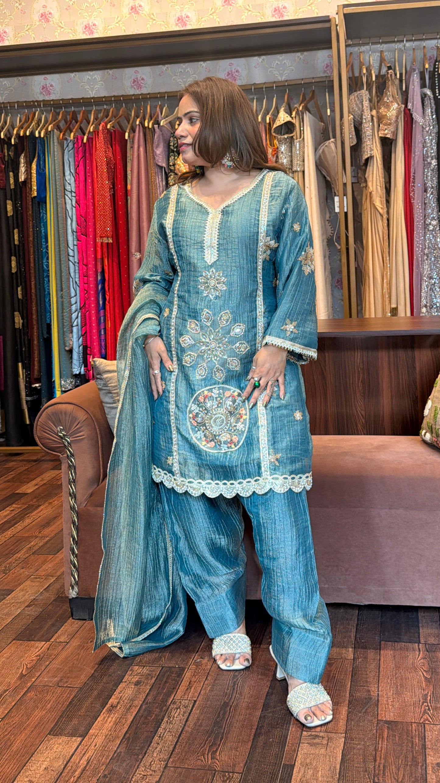BBA Teal Blue Farsi Salwar Set
