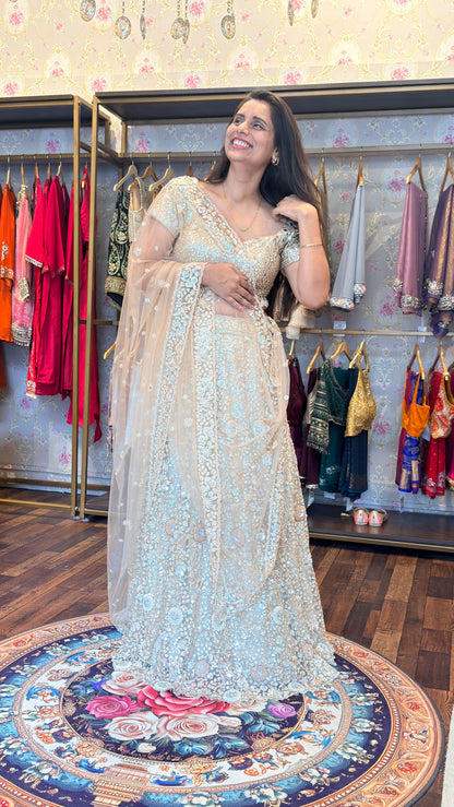 Champagne Bloom Couture Lehenga Set