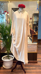 Ivory Satin Drape Dress with