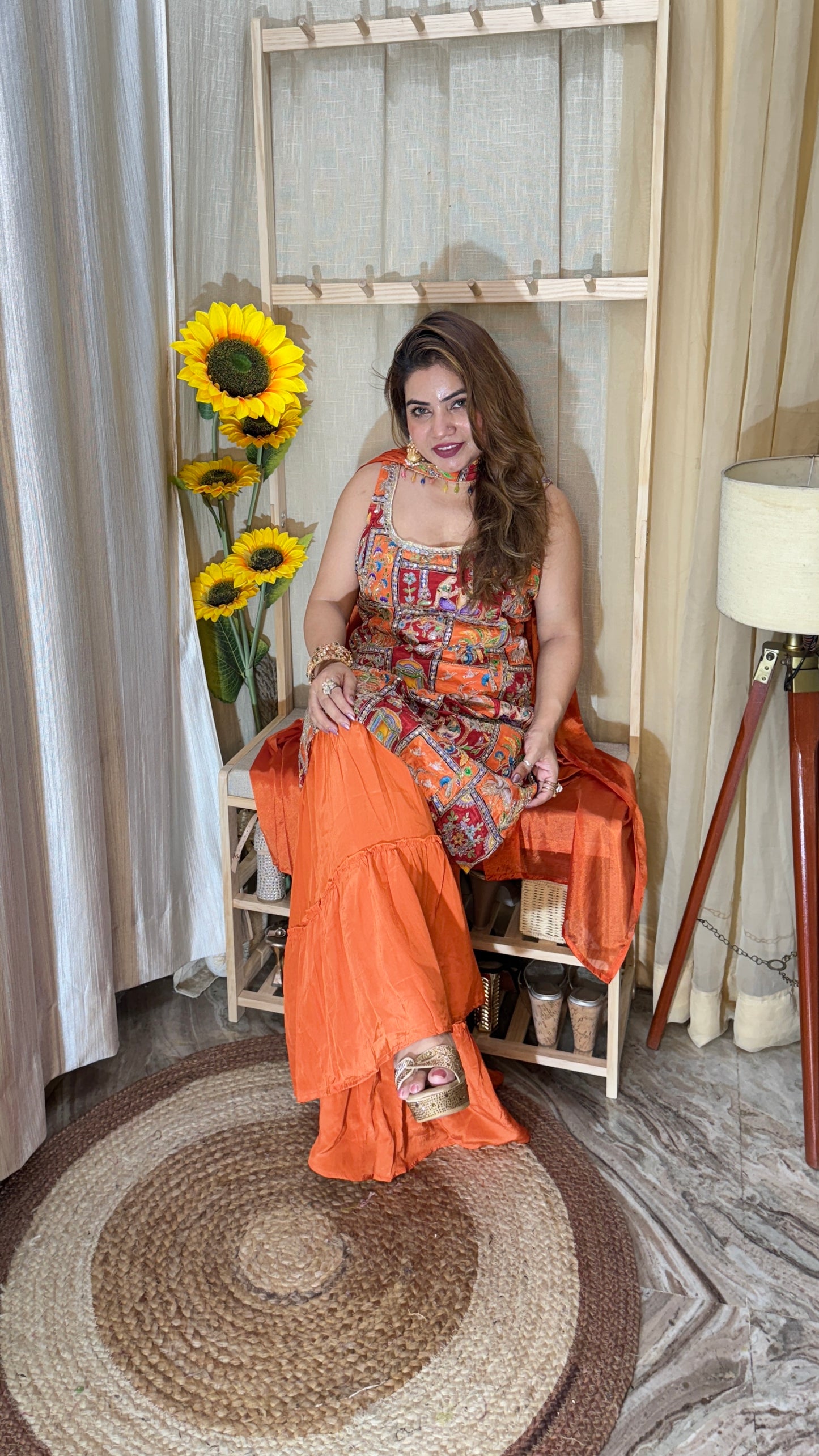 Pichwai Sharara Suit Set – Elegant Festive Wear