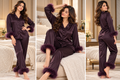 Luxury Wine Satin Pyjama Set