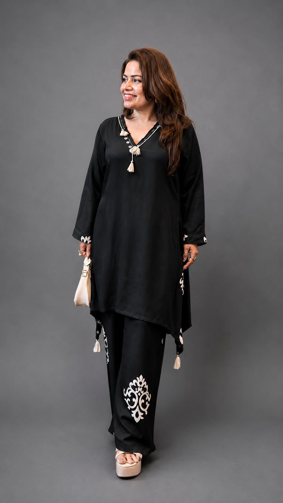 Black Asymmetric Co-ord Set