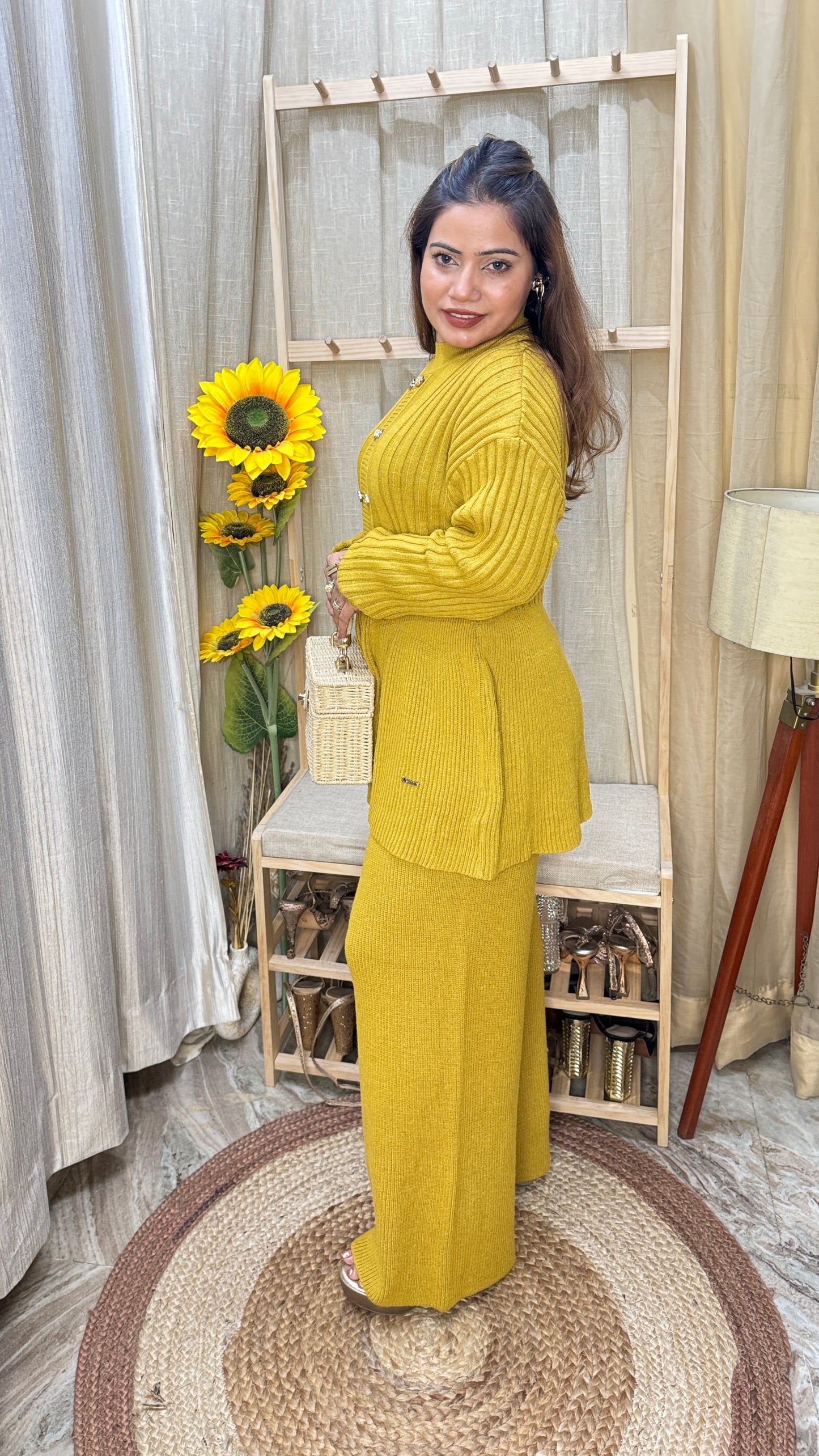 Women’s Premium Woolen Co-ord Set – (Mustard)