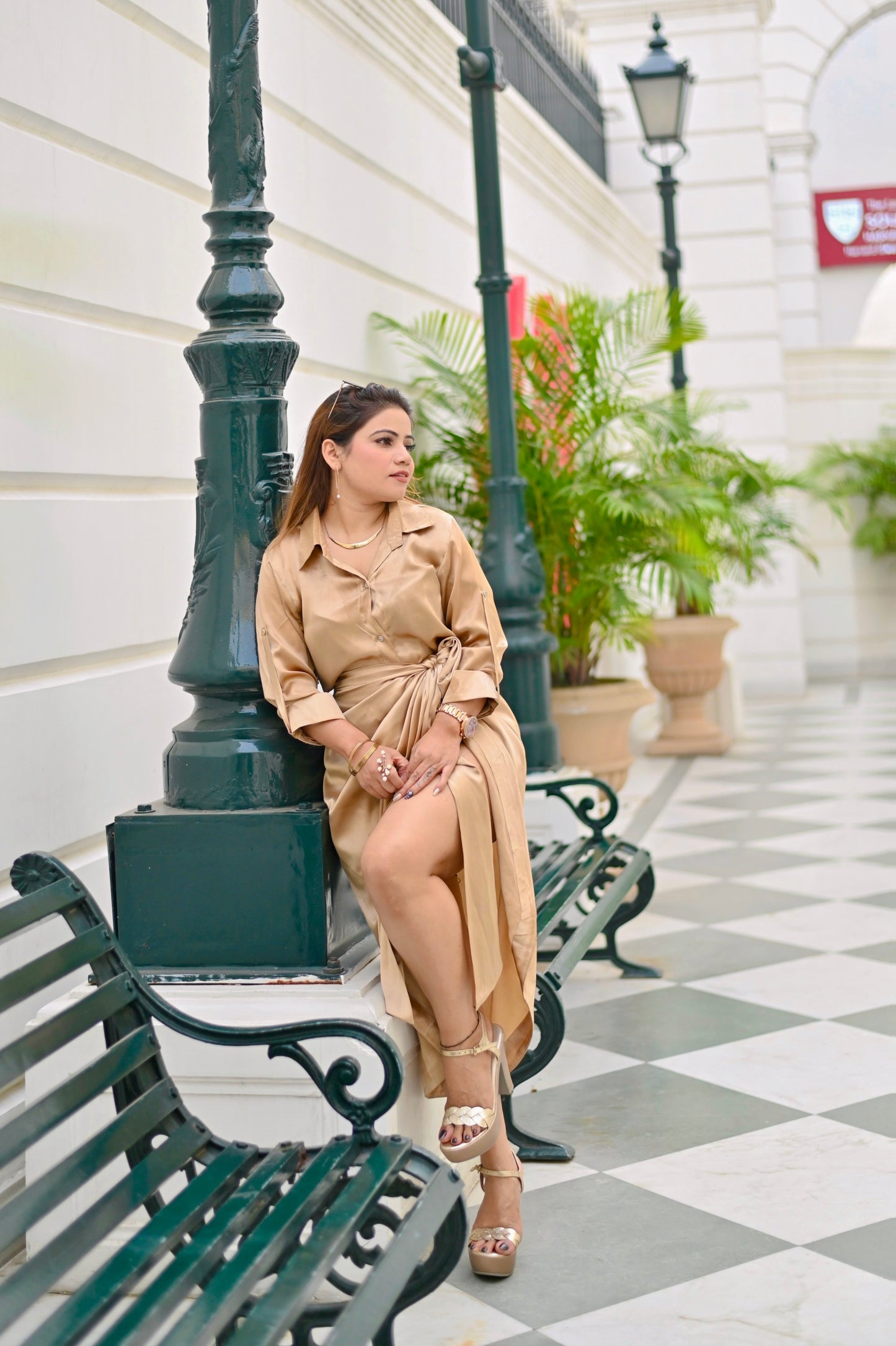 Satin wrap around skirt With shirt