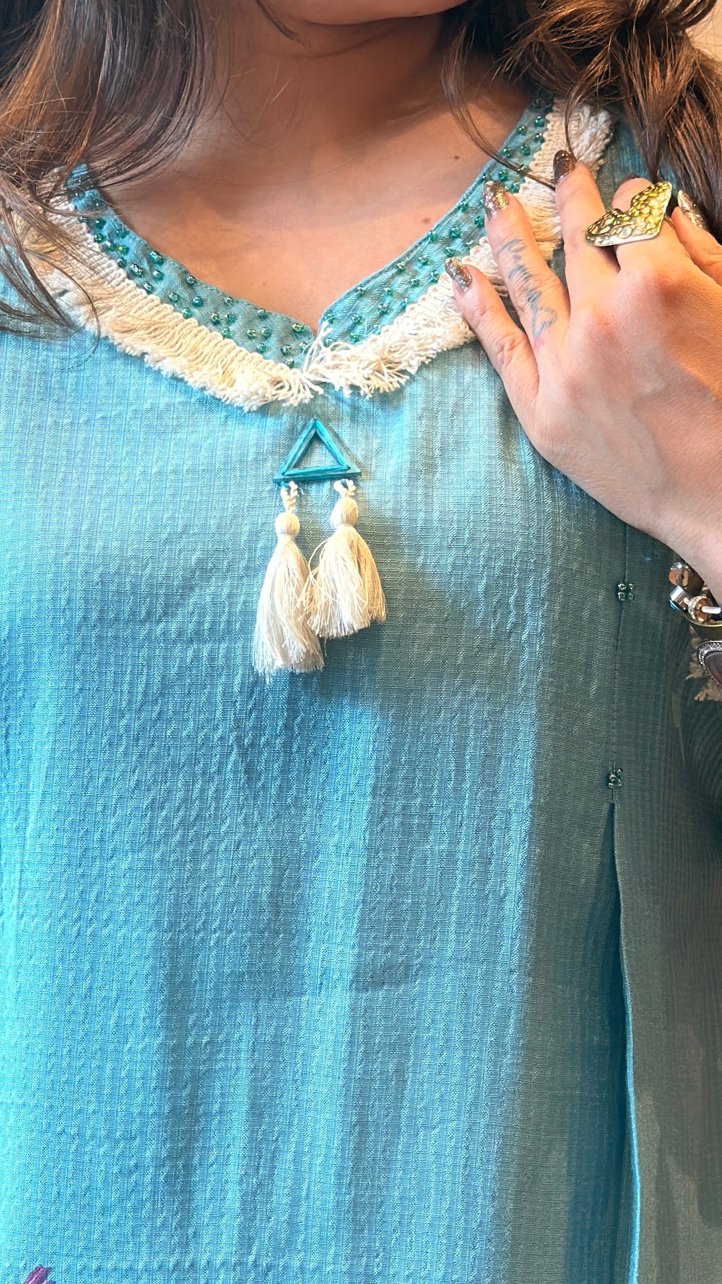 Sky Blue Embellished Co-ord Set