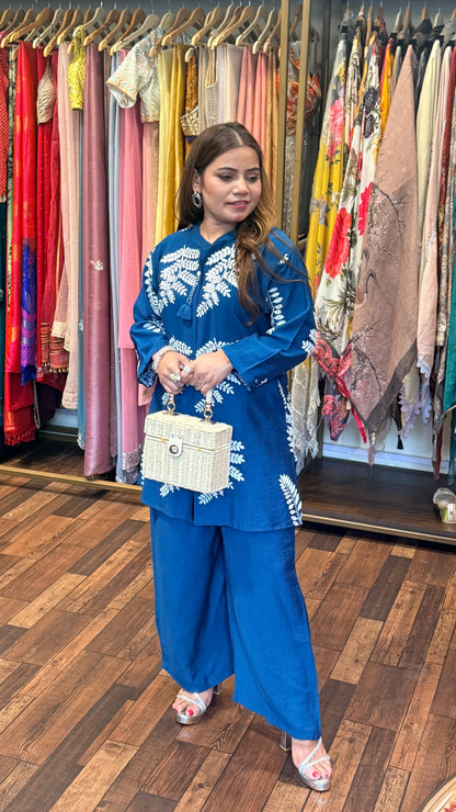 Teal Embroidered Co-Ord Set | Artisan Luxe Edit