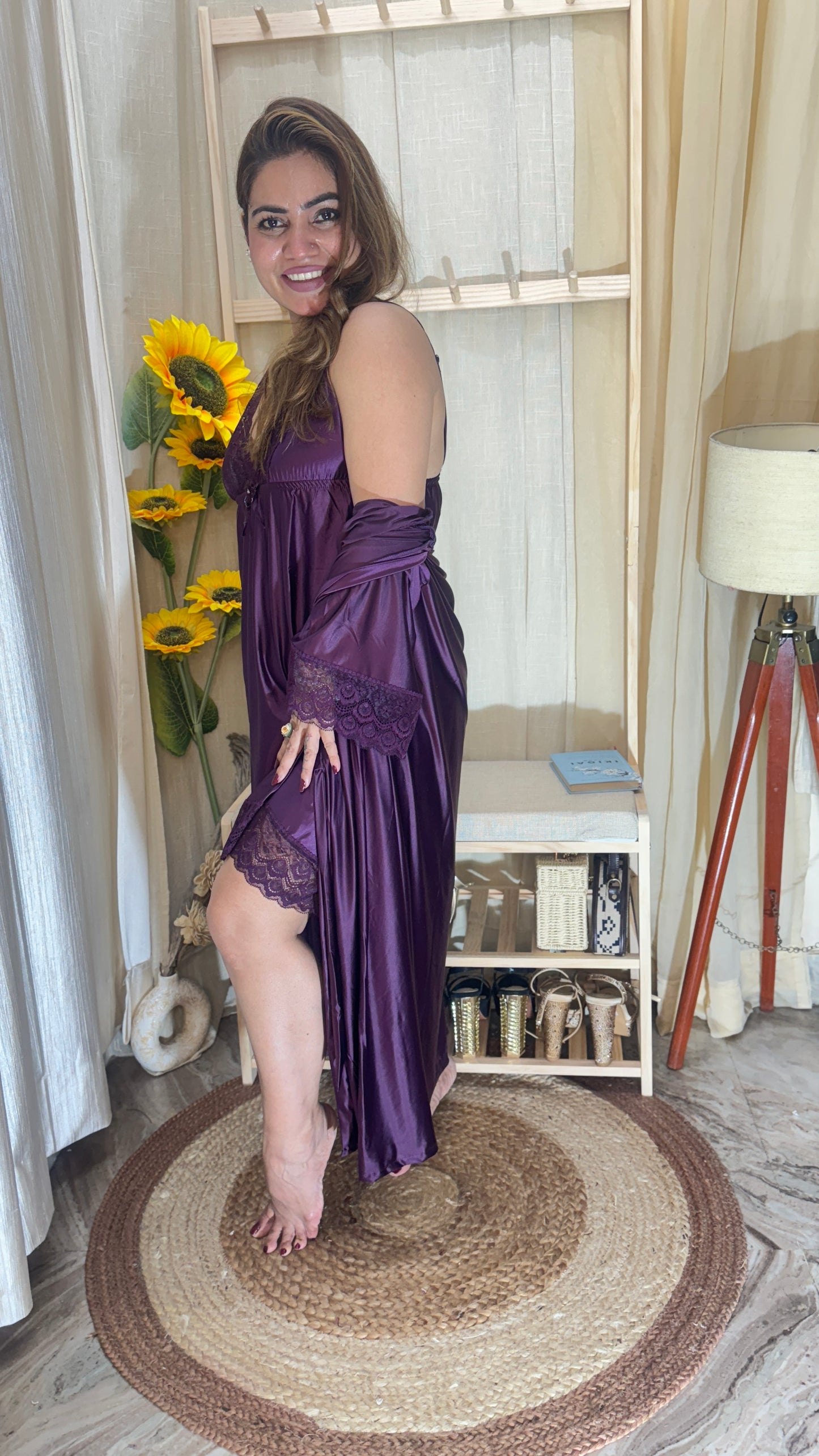 2-piece satin nighty set