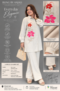 Floral Threadwork Off White Co-Ord Set