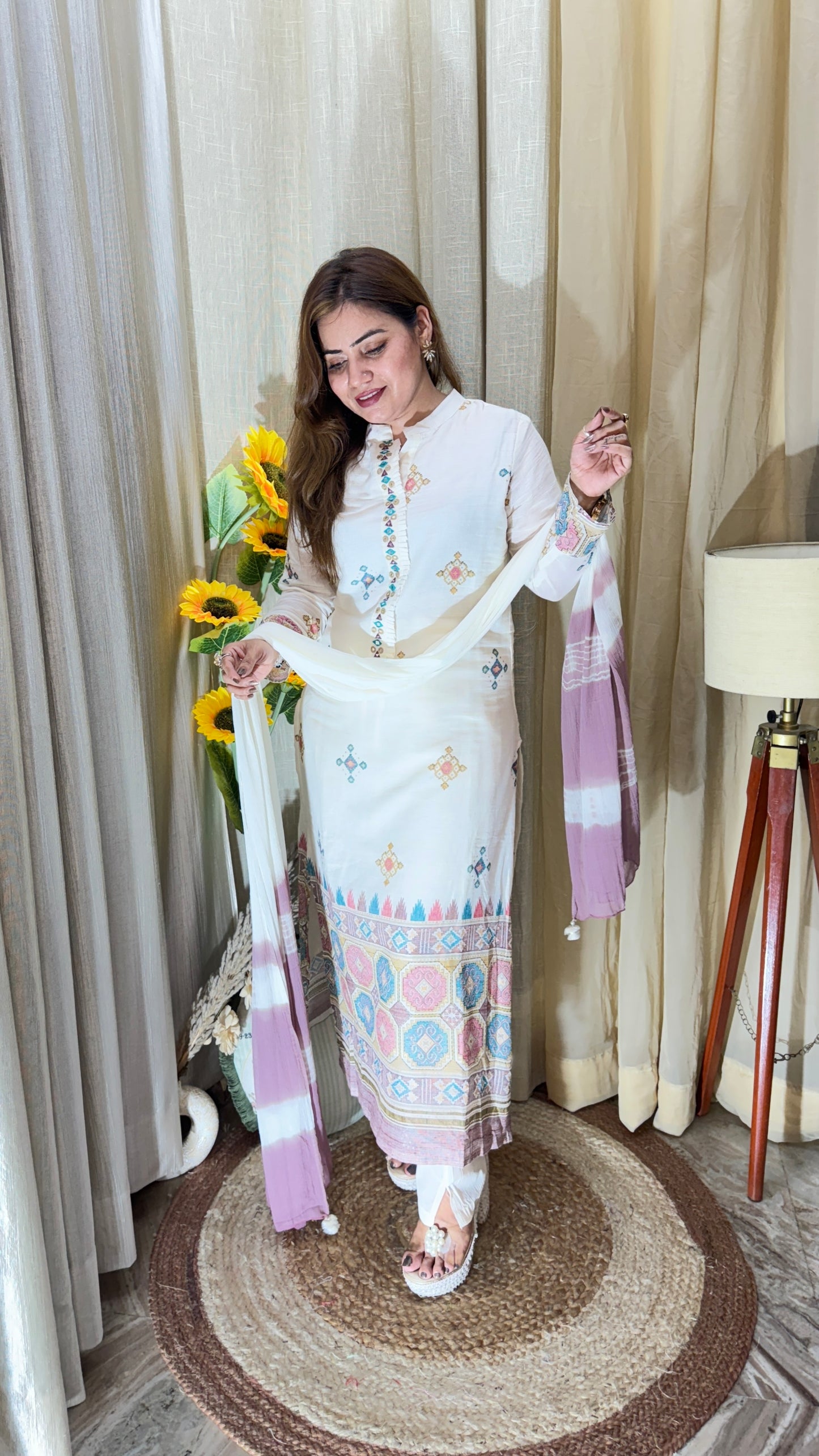 3pc Pure cotton printed suit set