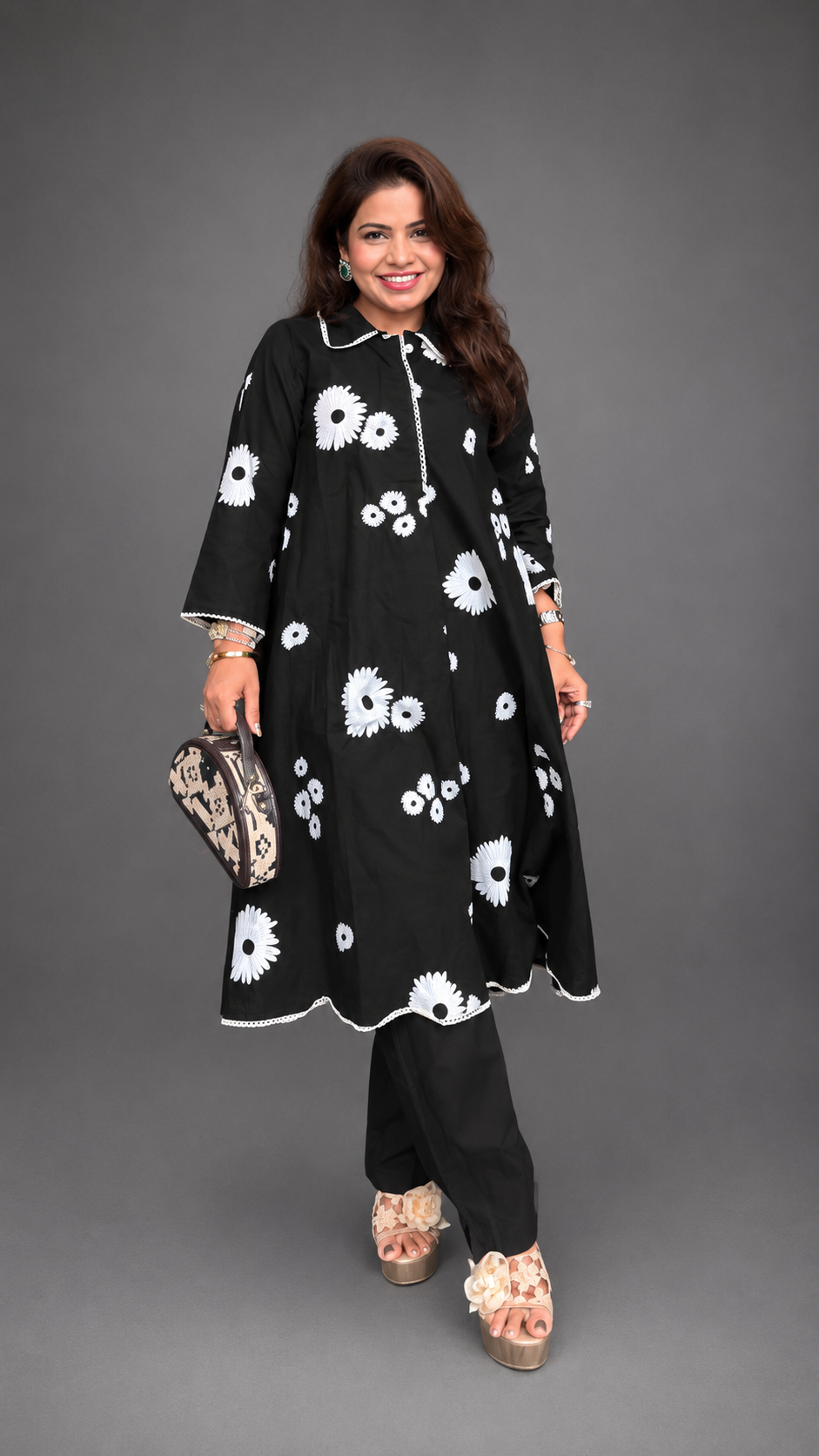 Pure Cotton Floral Print Kurti Set