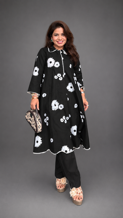 Pure Cotton Floral Print Kurti Set