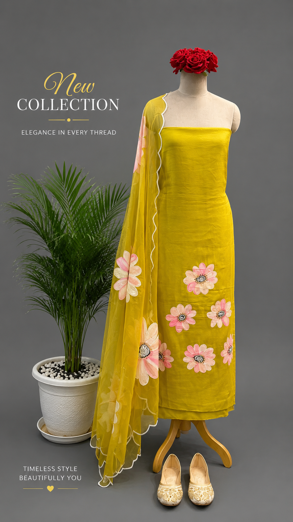 Hand-Painted Unstitched Suit Set