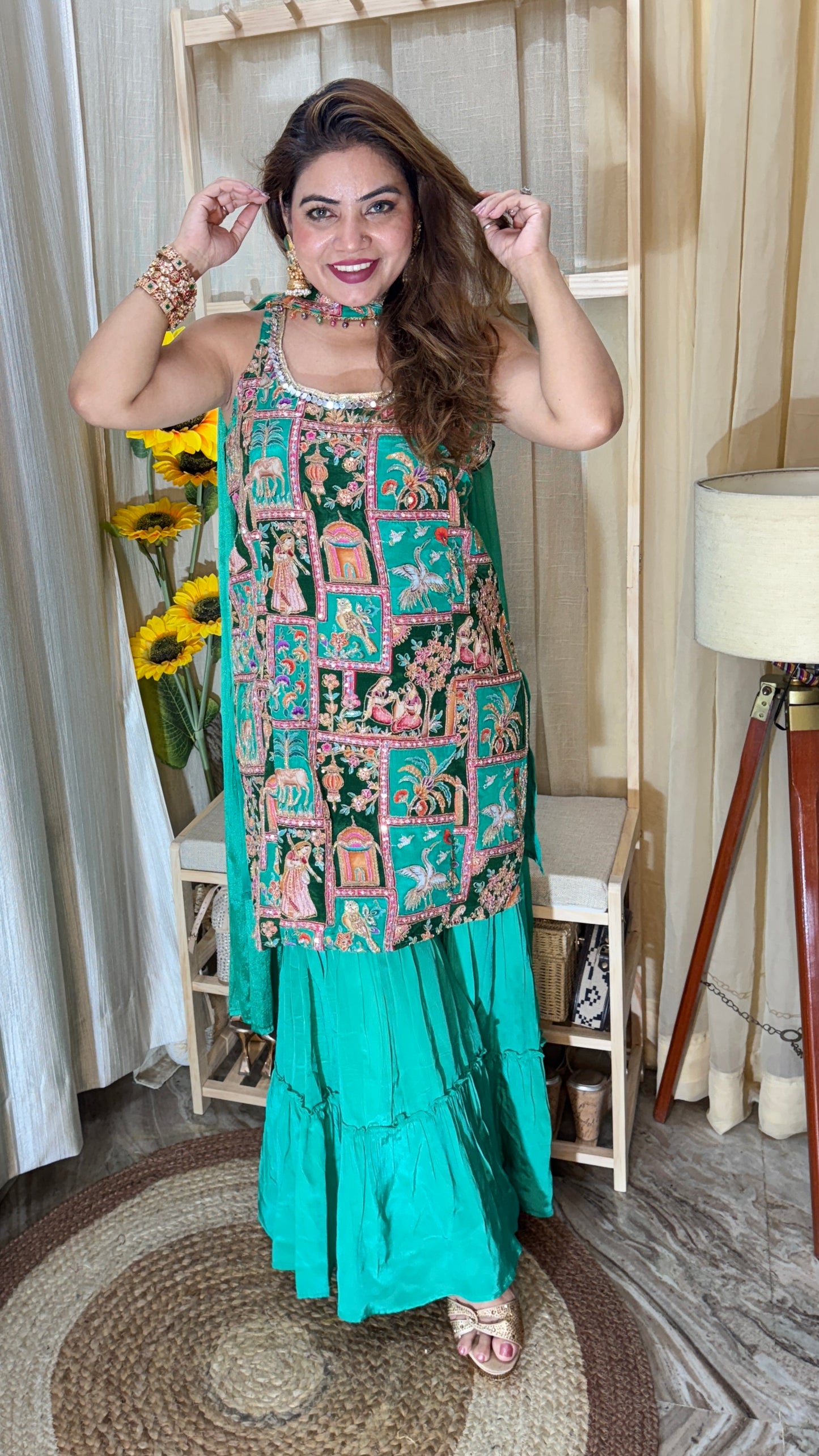 Pichwai Sharara Suit Set – Elegant Festive Wear