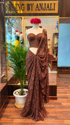 Chantilly lace Saree with Corset Blouse