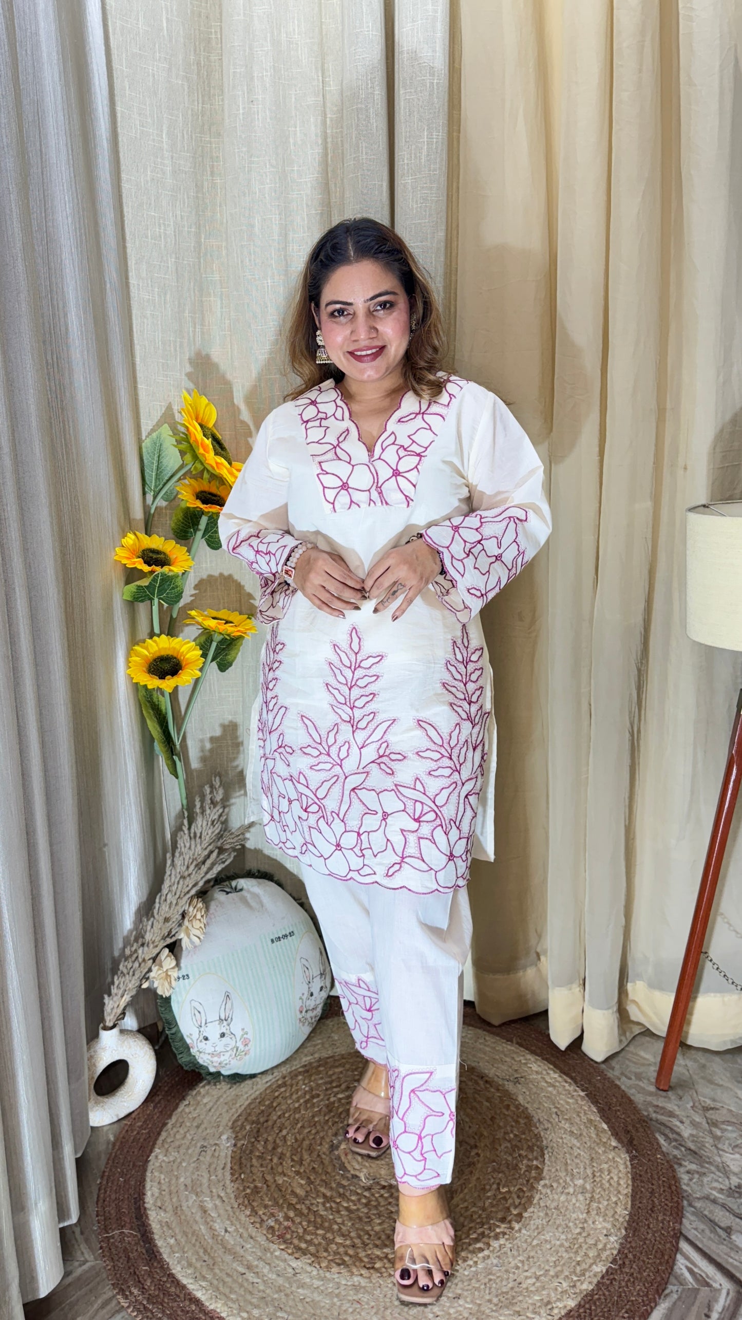 Embroidered summer court set