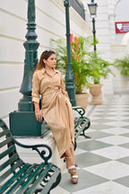 Satin wrap around skirt With shirt