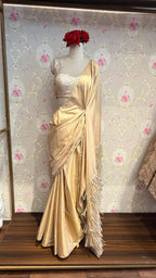 Tissue Cotton Saree with Sequined Blouse & Tassel Pallu