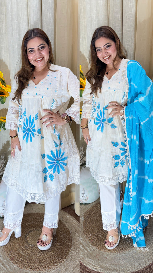 “Blue Blossom Kurta Set”