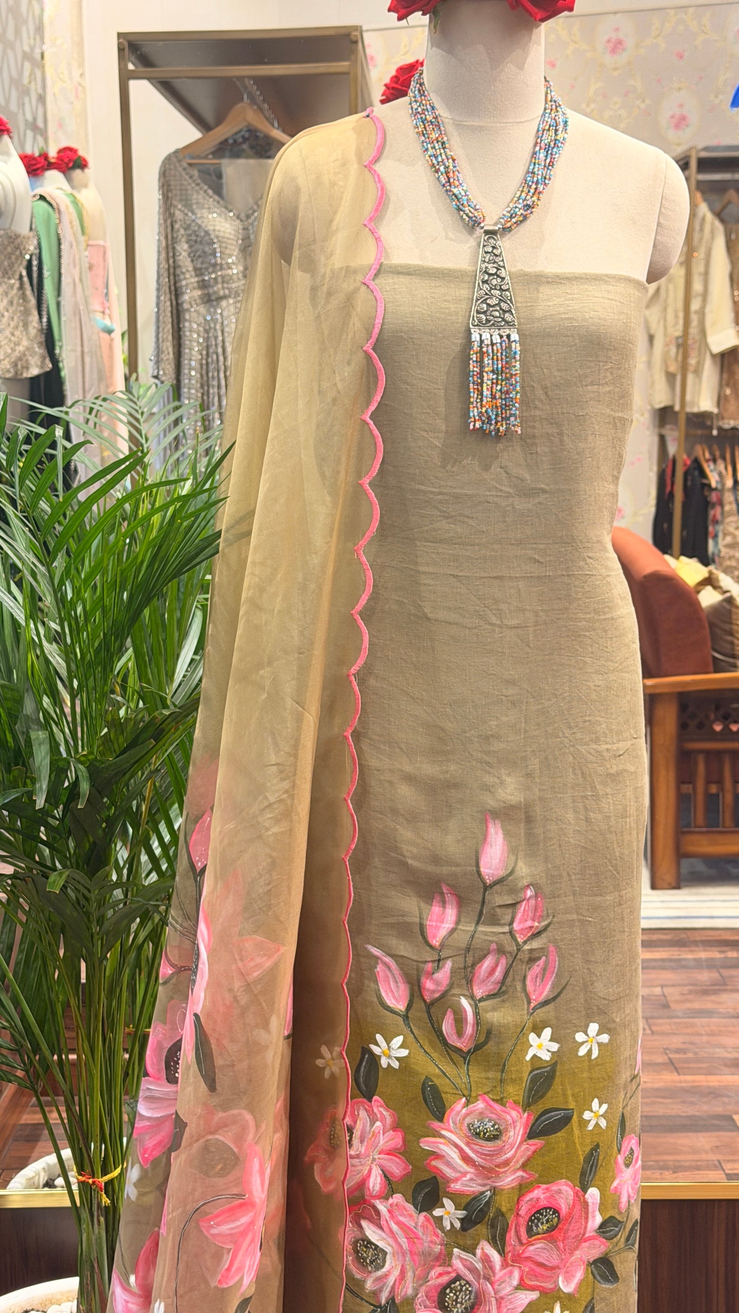 Hand-Painted Unstitched Suit Set