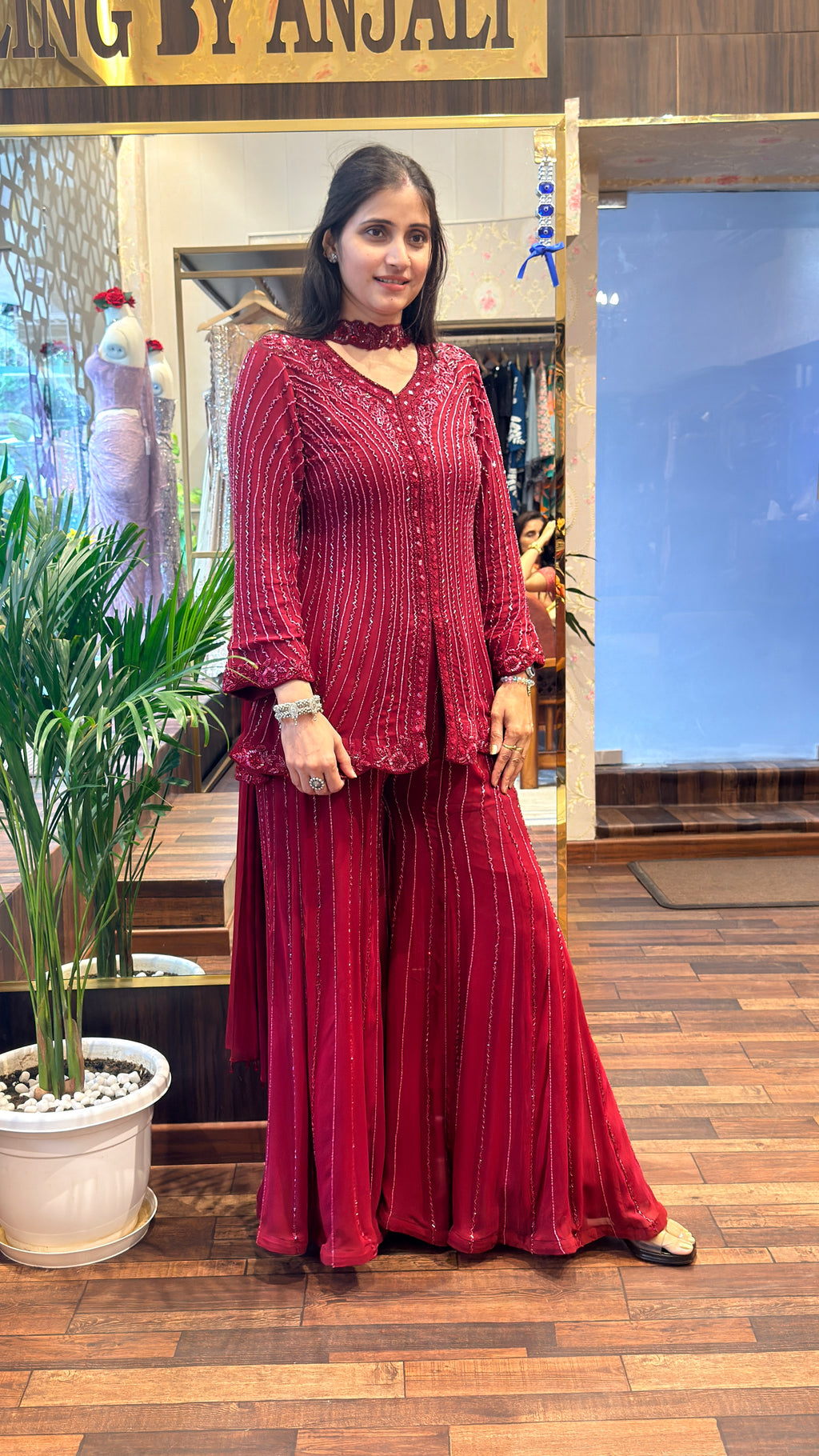 Embellished Sharara Suit Set