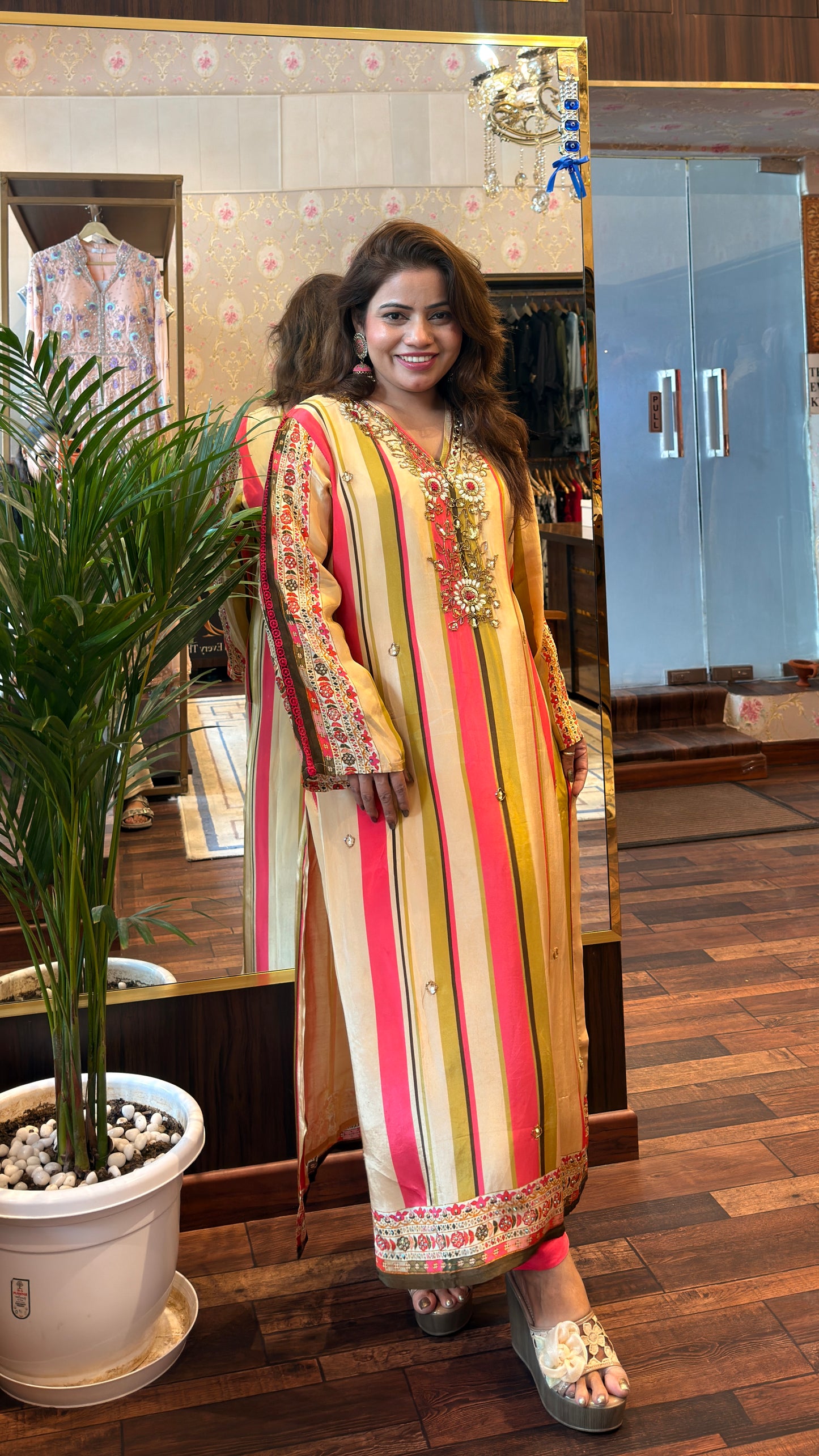 Pure Crepe Pakistani-Style Festive Suit Set