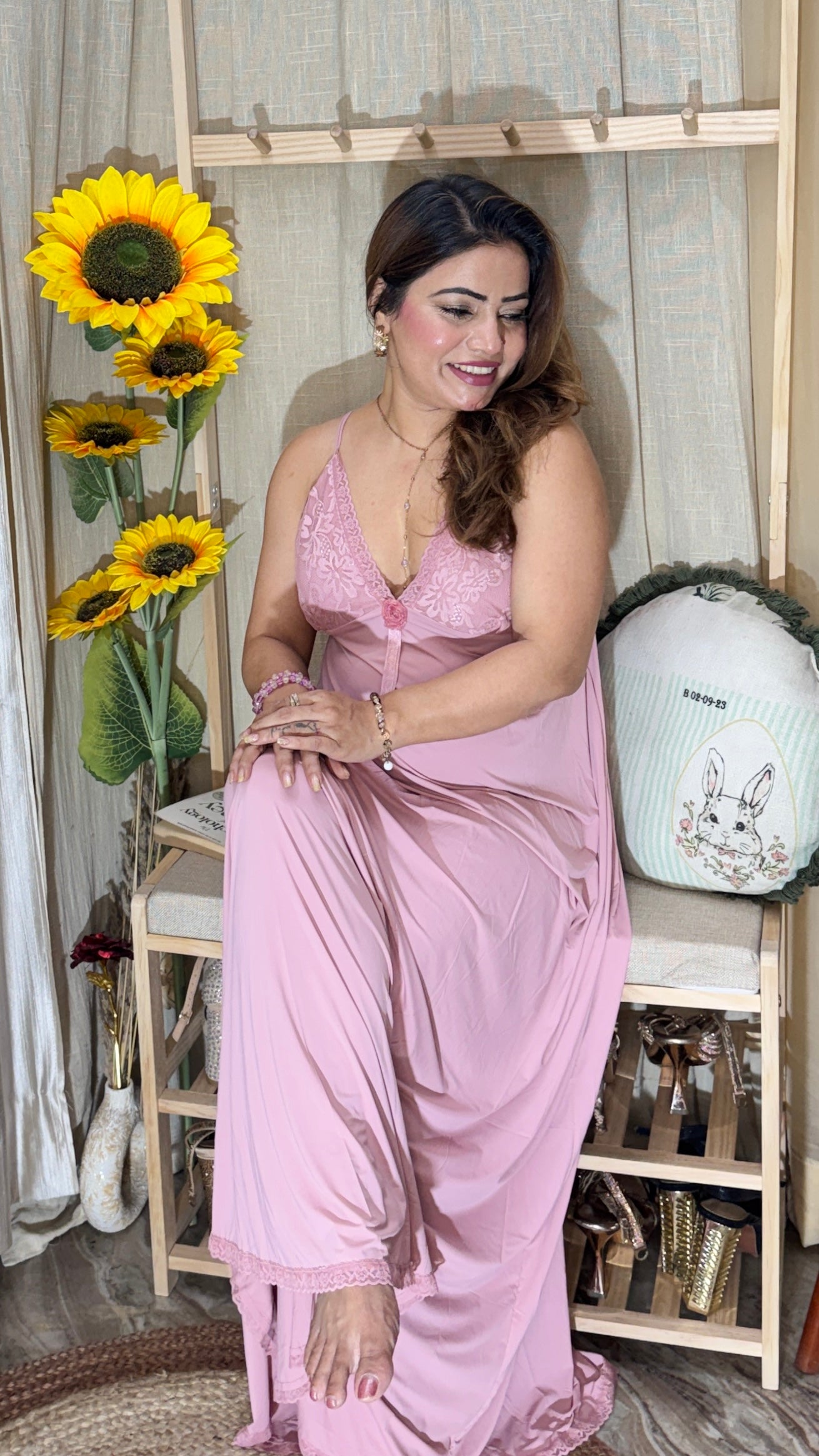 Long Nighty – Baby Pink Comfort Wear